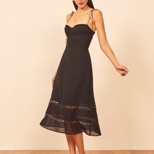 Reformation Ronan Dress in Black Sz 6 NEW READ